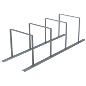 Bicycle rack - row arrangement | lean-on hoop made of steel tube 50 x 12 mm | hot-dip galvanized | for 4 bicycles